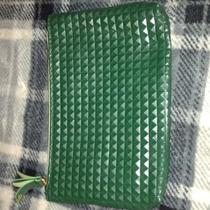 Dark green makeup bag